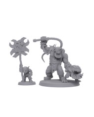Orc Death Squad Herder and Goblin|Malicious Minis|SciFi Orc Miniatures