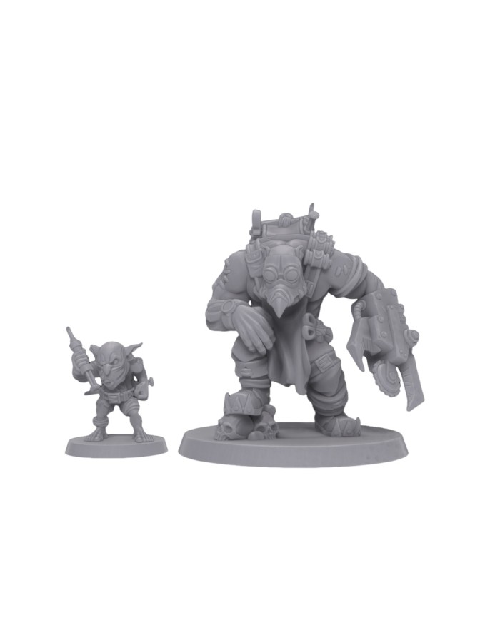 Orc Death Squad Medic and Goblin|Malicious Minis|SciFi Orc Miniatures