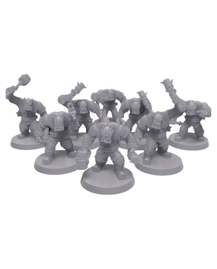 Orcs Warboyz (x8) - Set A|Malicious Minis|SciFi Orc Miniatures