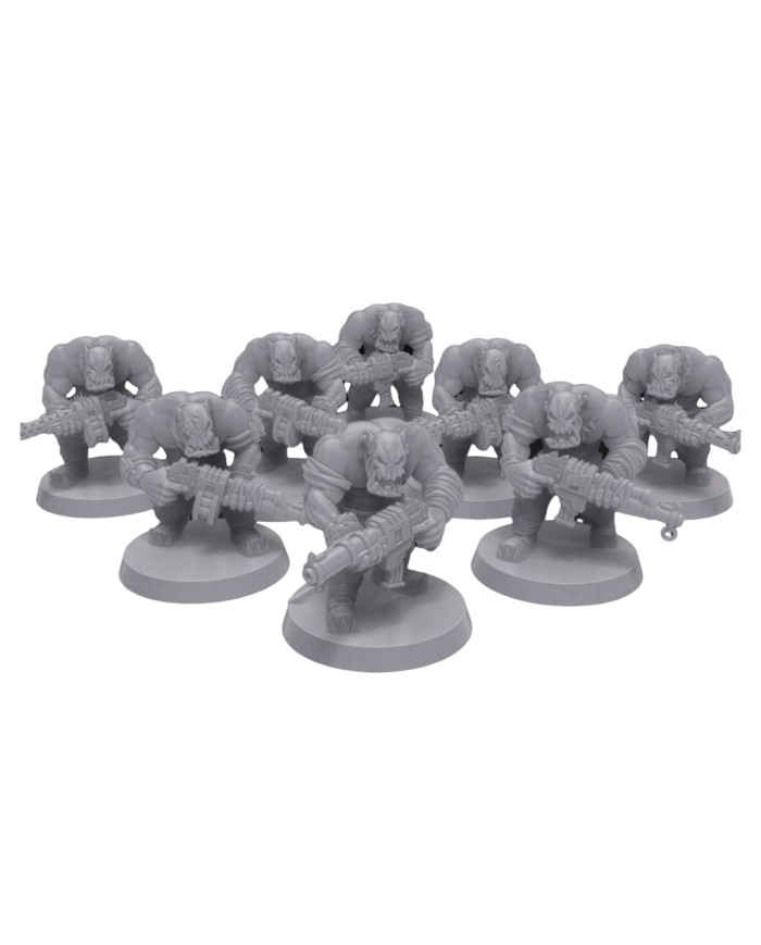 Orcs Warboyz (x8) - Set B|Malicious Minis|SciFi Orc Miniatures