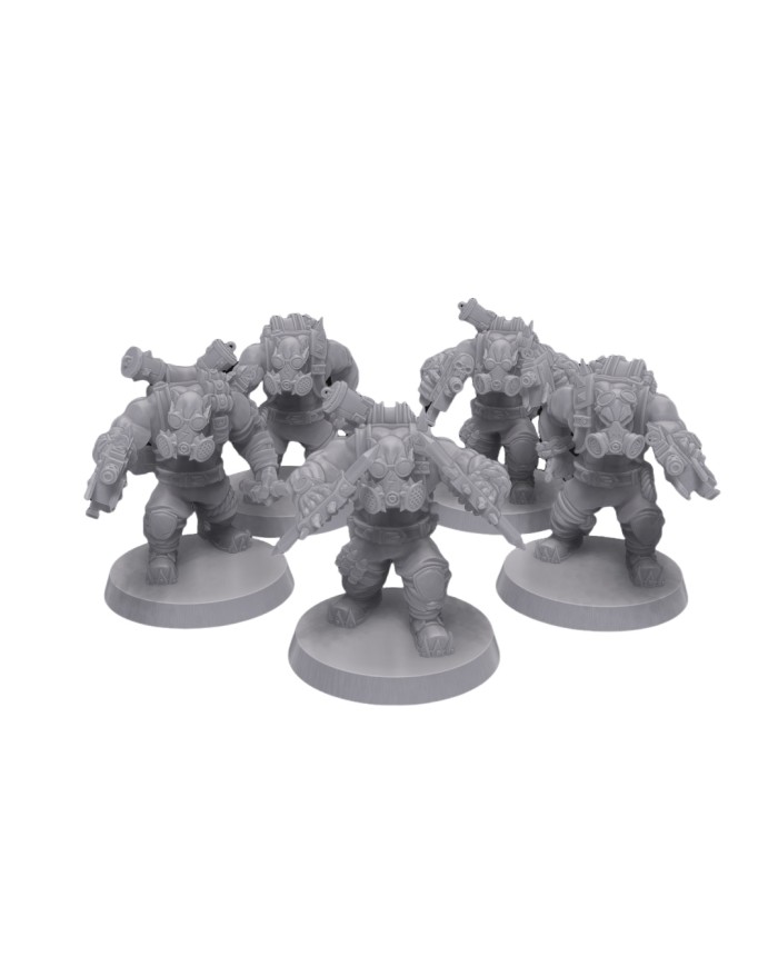 Orc Commando Shoota´s (x5)|Malicious Minis|SciFi Orc Miniatures