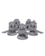 Comando de Orcos Lanzallamas (x5)|Malicious Minis|Miniaturas Orcos SciFi