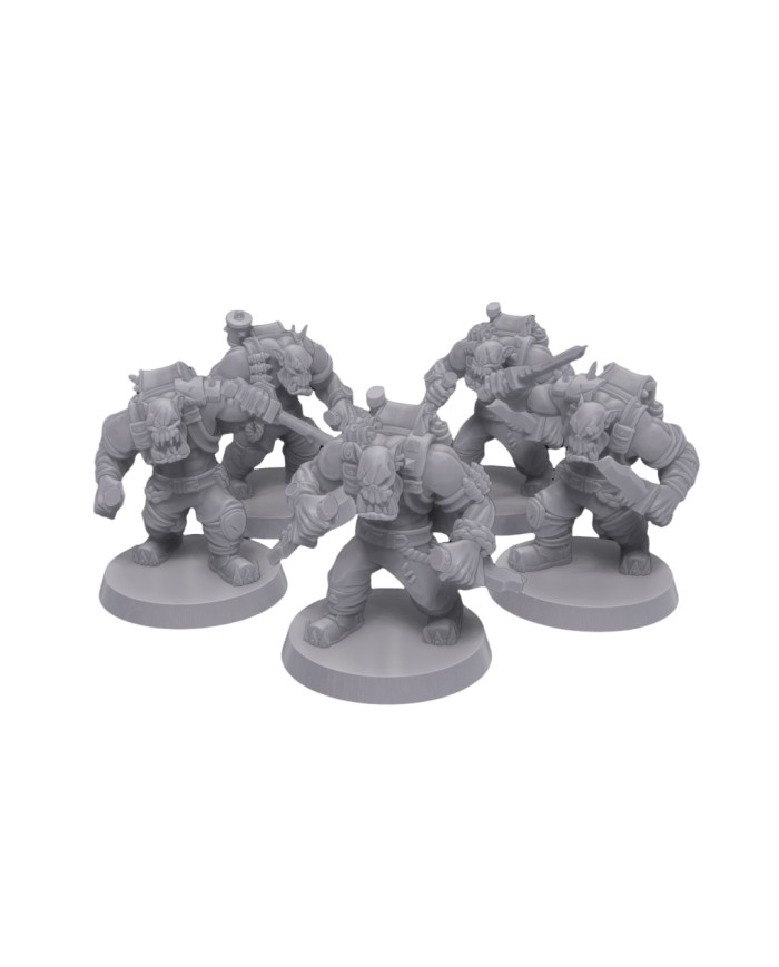 Orc Commando Slashers (x5)|Malicious Minis|SciFi Orc Miniatures