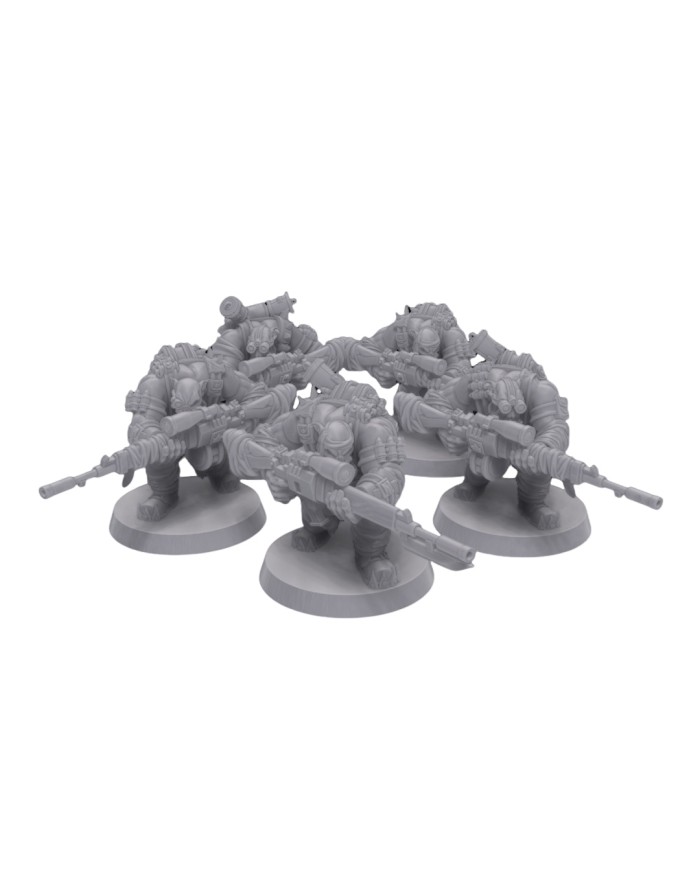 Orc Commando Snipers (x5)|Malicious Minis|SciFi Orc Miniatures