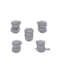 Orc Boy Heads (x5)|Malicious Minis|SciFi Orc Miniatures