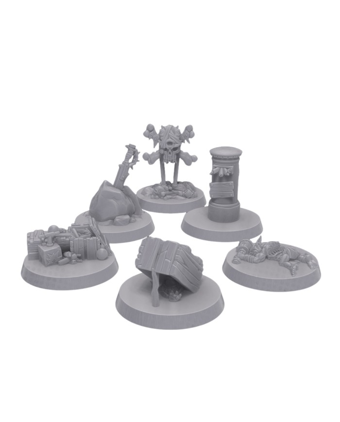 Orc Objective Markers (x6)|Malicious Minis|SciFi Orc Miniatures