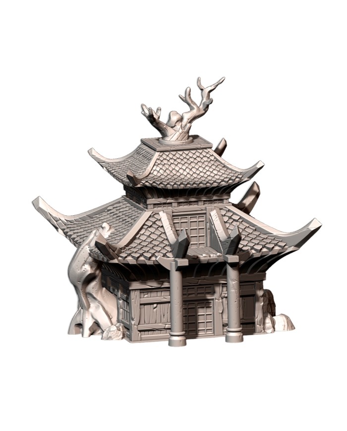 Edificio Oriental de Cathay con Arbol|Txarli Factory|Escenografía de Cathay