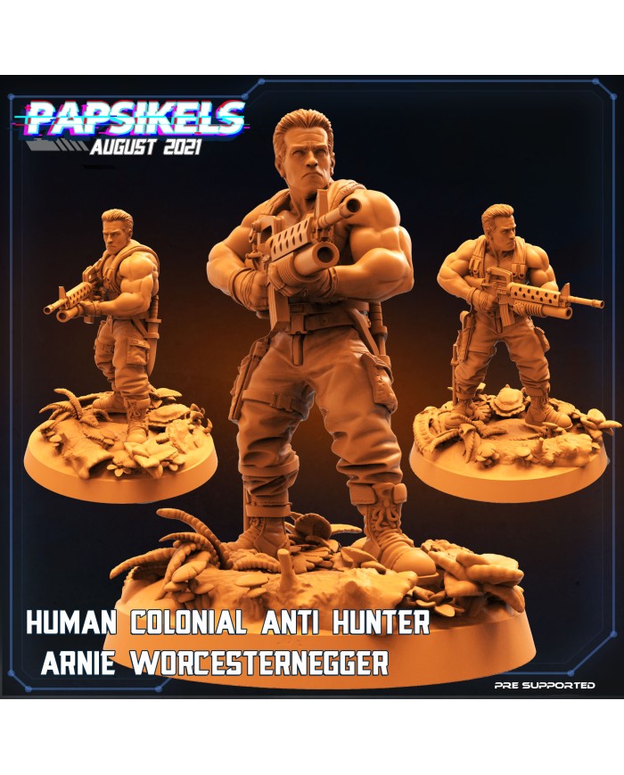 Colonial Humano Anti Cazador - Arnie Worcesternegger|Papsikels Miniatures