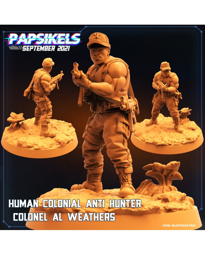 Human Colonial Anti Hunter - Colonel Al Weathers|Papsikels Miniatures