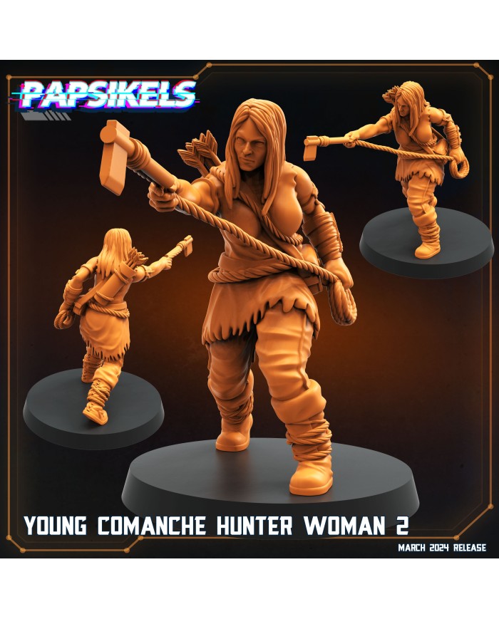 Young Comanche Hunter Woman - B|Papsikels Miniatures|Humans