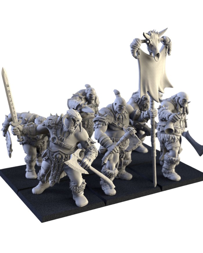 Tribe Ogres of Northern Ogres (x6)|Txarli Factory Miniatures|Northern Ogres