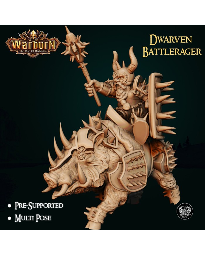 Dwarven Battlerager Barbarian on War Boar|The Master Forge|Barbarians Dwarven Battlerager Barbarian on War Boar|The Master Forge|Barbarians