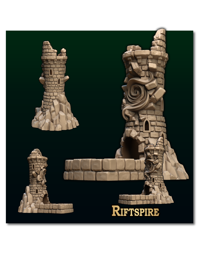 Torre de Dados Riftspire|Fantasy 3D Tabletop|Torres de Dados de Fantasía