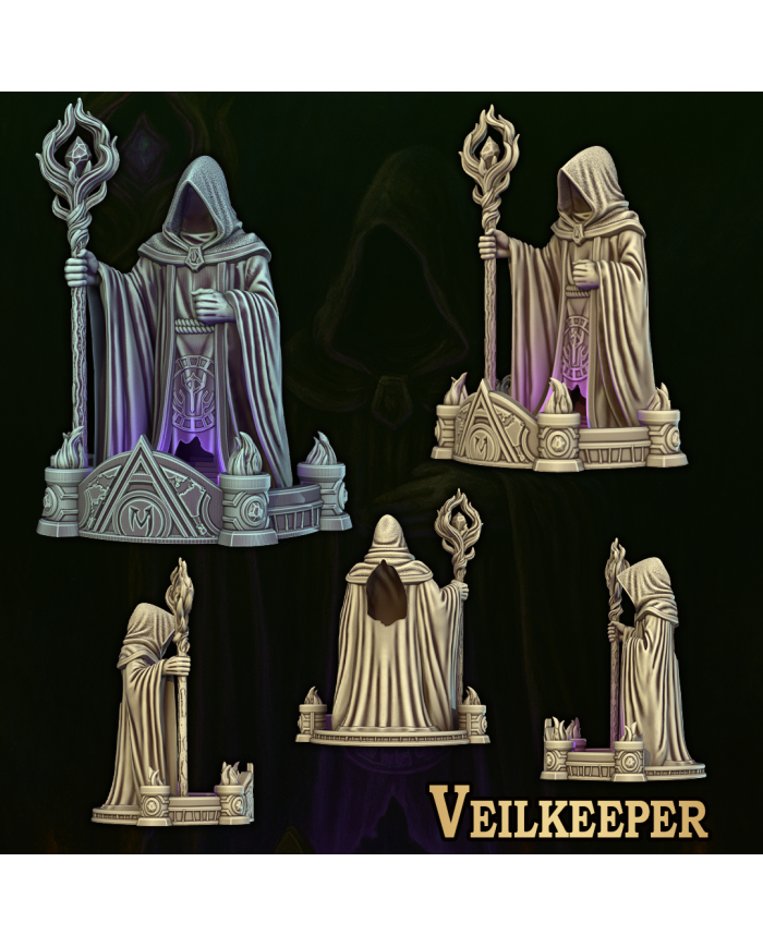 Torre de Dados del Guardián del Velo|Fantasy 3D Tabletop|Torres de Dados de Fantasía