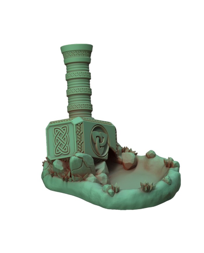 Torre de Dados de la Ira de Mjolnir|Fantasy 3D Tabletop|Torres de Dados de Fantasía