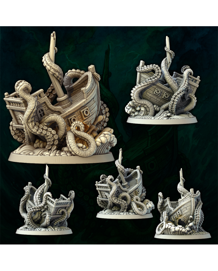 Torre de Dados de KrakenFall|Fantasy 3D Tabletop|Torres de Dados de Fantasía