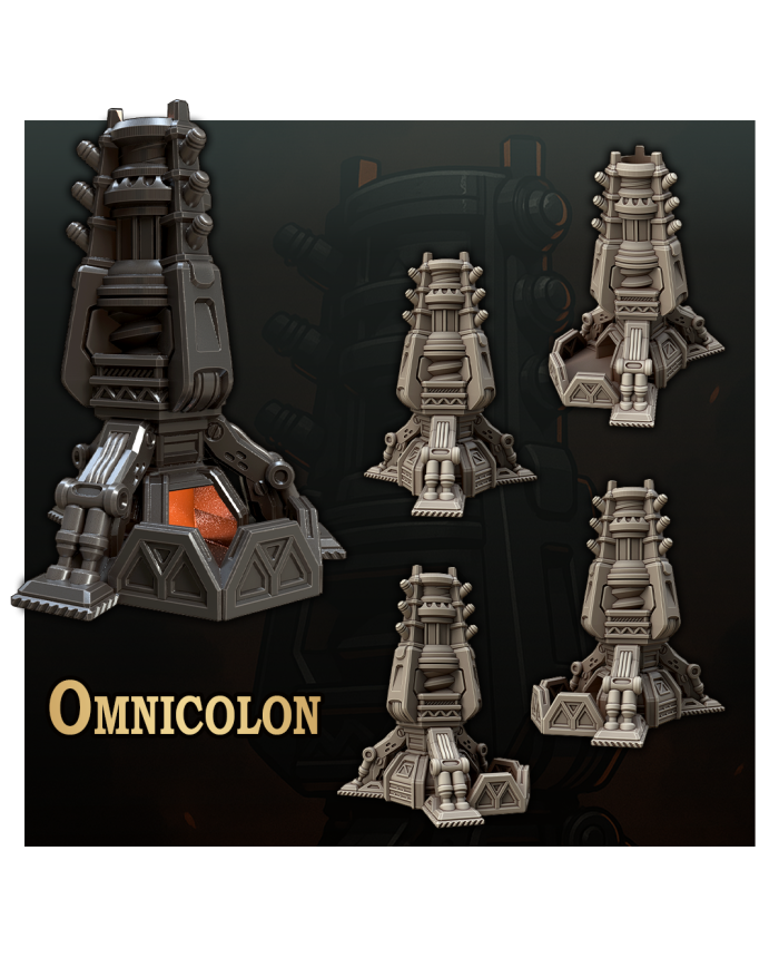 Torre de Dados Omnicolon|Fantasy 3D Tabletop|Torres de Dados Sci-Fi