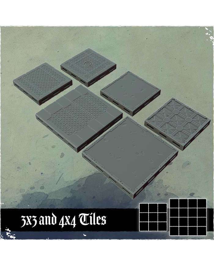 Gothic Trenches: 3x3 and 4x4 Inch Tiles|Multiverse|Modular Gothic Trenches