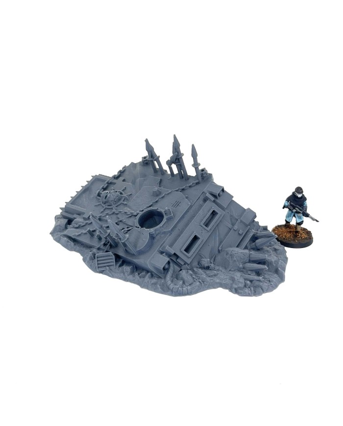 Destroyed Infernal RIN Tank - A|Txarli Factory|40K Chaos Terrain