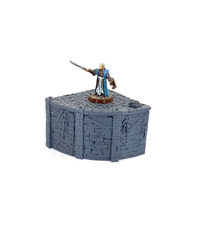 Ancrabourg Quay Wall Corner - V2|3DLayeredscenery|Modular Medieval Harbor