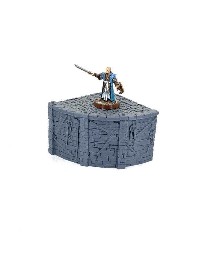 Ancrabourg Quay Wall Corner - V3|3DLayeredscenery|Modular Medieval Harbor