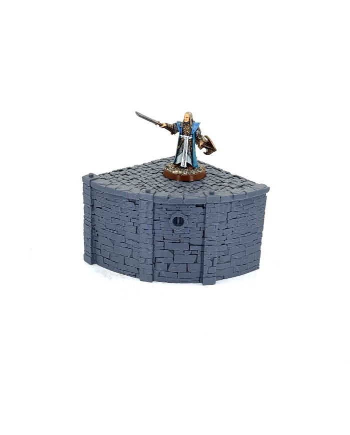 Esquina del Muro del muelle de Ancrabourg - V6|3DLayeredscenery|Puerto Medieval Modular