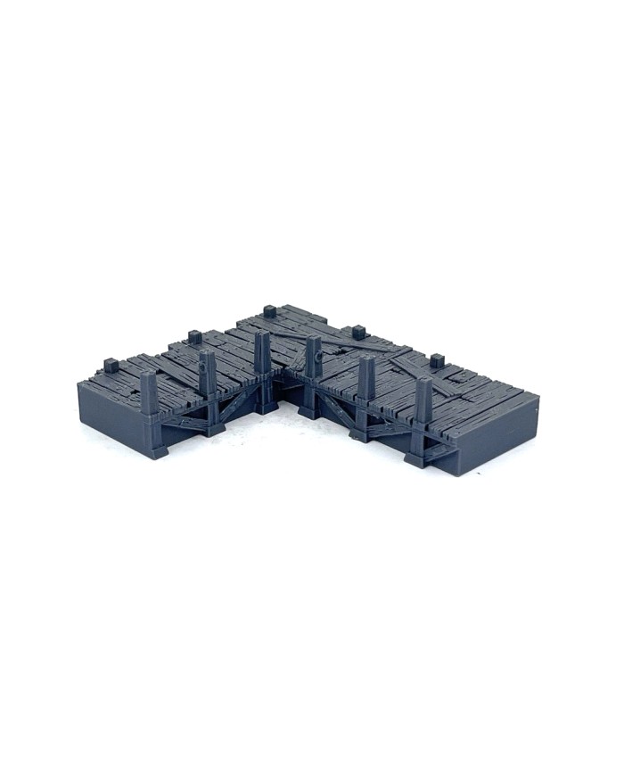 Ancrabourg Quay Dock T Junction Corner Left|3DLayeredscenery|Modular Medieval Harbor