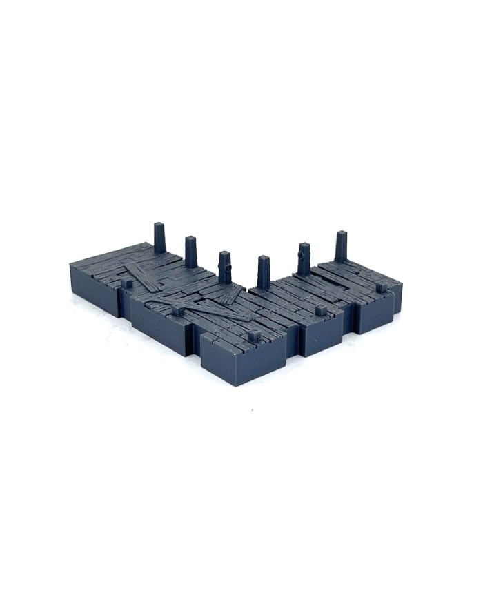 Ancrabourg Quay Dock T Junction Corner Left|3DLayeredscenery|Modular Medieval Harbor