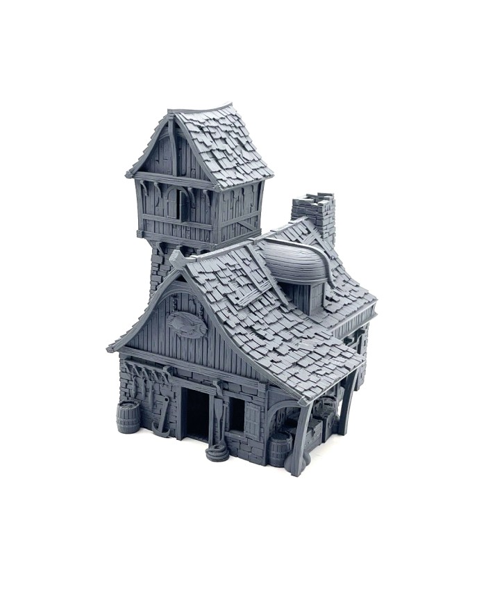 Fisherman's Hut With Quay Wall of Ancrabourg|3DLayeredscenery|Medieval Town