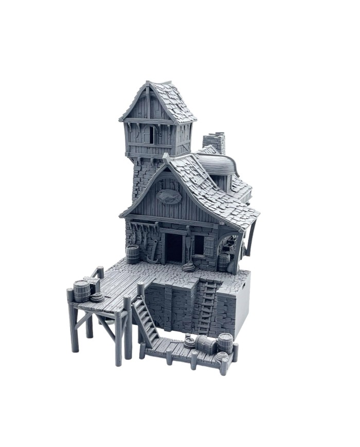 Fisherman's Hut With Quay Wall of Ancrabourg|3DLayeredscenery|Medieval Town