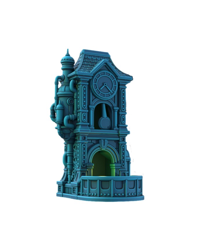 Torre de Dados de Reloj Steampunk|Fantasy 3D Tabletop|Torres de Dados de Fantasía