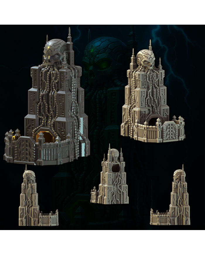 Torre de Dados del Cuartel General de la IA|Fantasy 3D Tabletop|Torres de Dados Sci-Fi