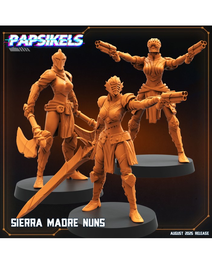 Sierra Madre Nuns (x3)|Papsikels Miniatures|Trench Crusade Miniatures