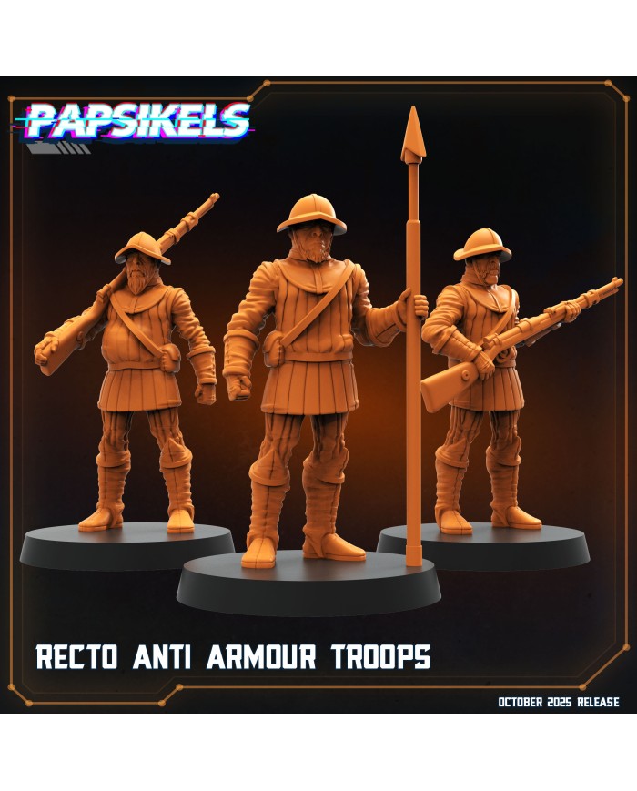 Recto Anti Armour Troops (x3)|Papsikels Miniatures|Trench Crusade Miniatures