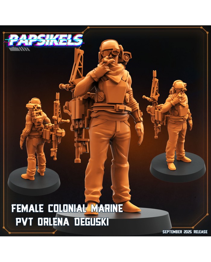 Female Colonial Marine PVT Orlena Deguski|Papsikels Miniatures|Colonial Marines
