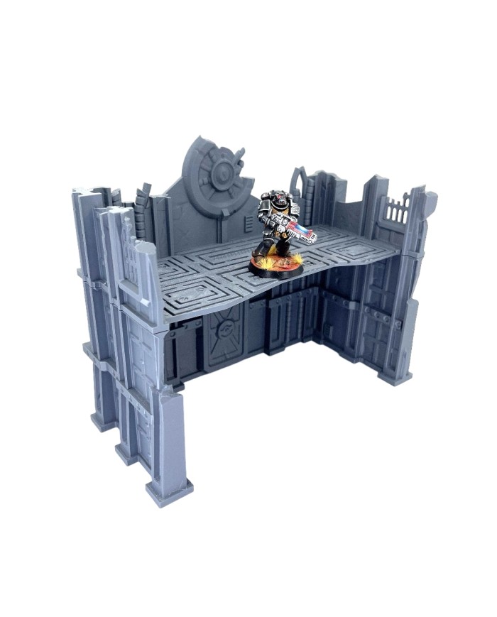 Industrial Ruins in U-shape (8"x4")|Txarli Factory|40K Ruins Terrain