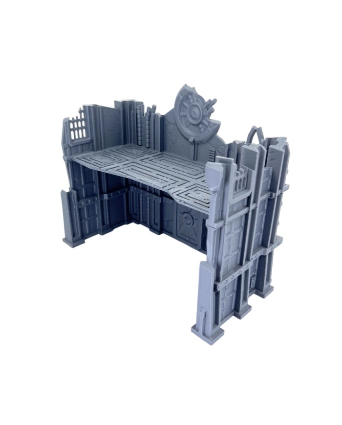 Ruinas Industriales en U (8"x4")|Txarli Factory|Escenografía Ruinas 40K
