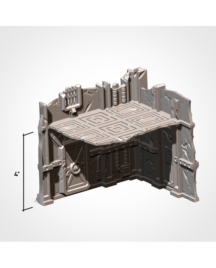 Ruinas Industriales en L (6"x5") - A|Txarli Factory|Escenografía Ruinas 40K