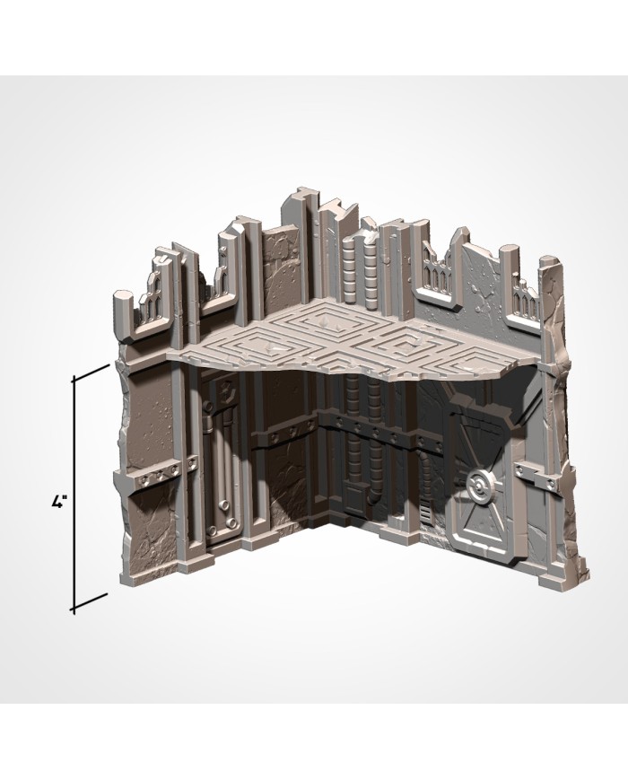Industrial Ruins in L-shape (6"x5") - B|Txarli Factory|40K Ruins Terrain