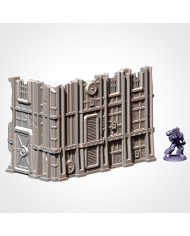 Ruinas Industriales en L (8"x4") - A|Txarli Factory|Escenografía Ruinas 40K