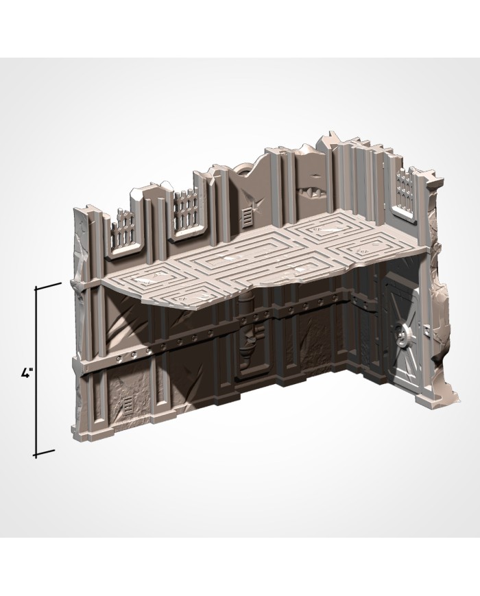 Industrial Ruins in L-shape (8"x4") - A|Txarli Factory|40K Ruins Terrain