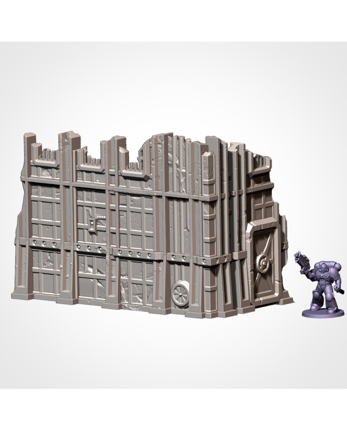 Industrial Ruins in L-shape (8"x4") - B|Txarli Factory|40K Ruins Terrain