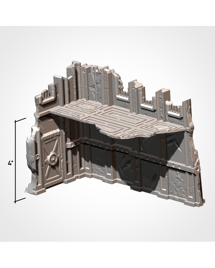 Industrial Ruins in L-shape (8"x4") - B|Txarli Factory|40K Ruins Terrain