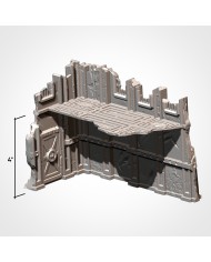 Ruinas Industriales en L (8"x4") - B|Txarli Factory|Escenografía Ruinas 40K