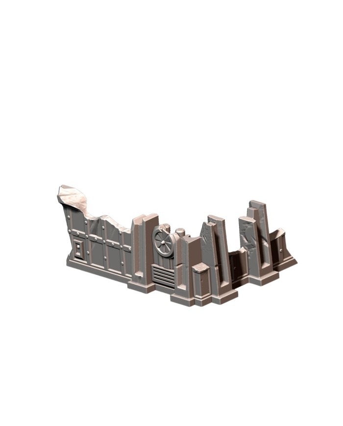 Ruinas Industriales en L (5"x3") - B|Txarli Factory|Escenografía Ruinas 40K