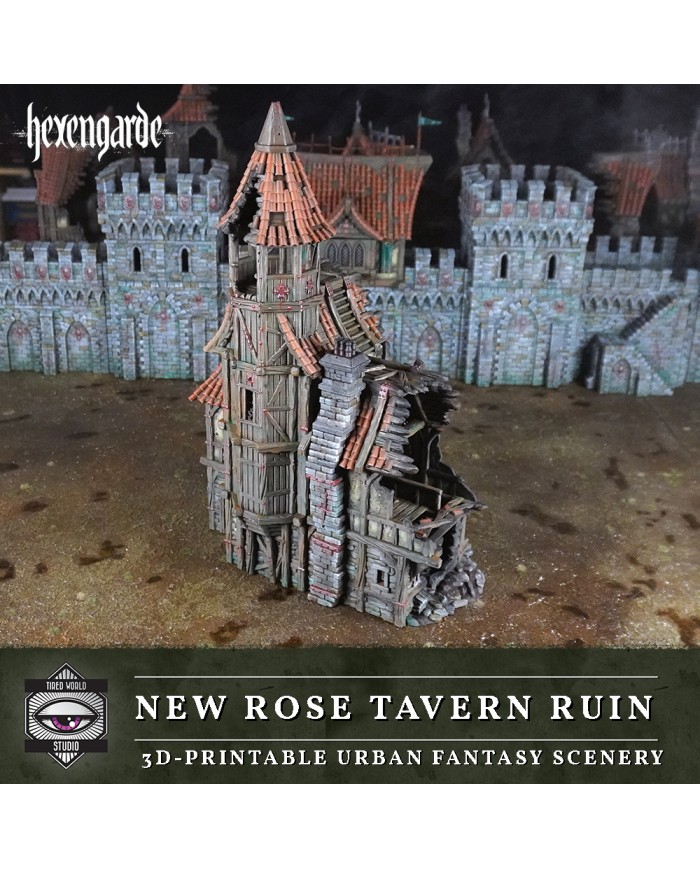 New Rose Tavern Ruin of Hexengarde City|Tired World Studio|Mordheim Terrain
