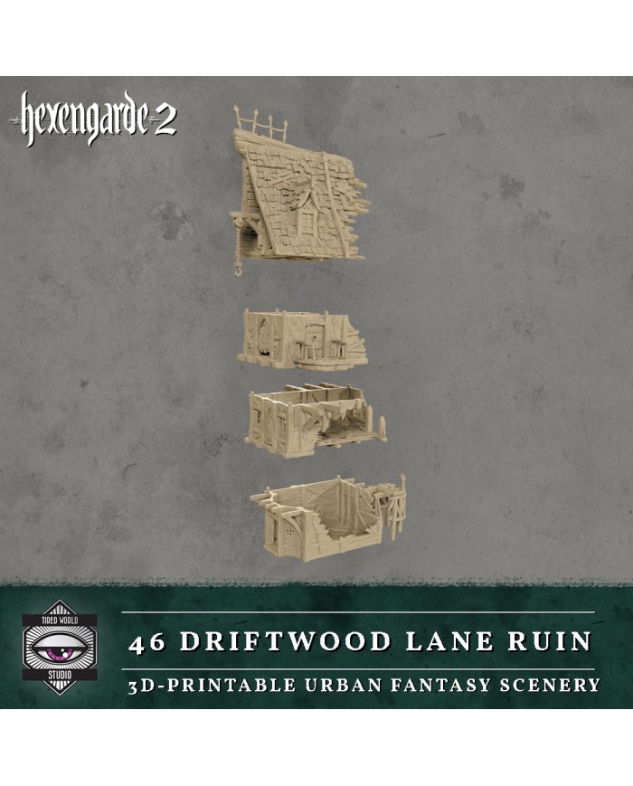 Ruinas de Driftwood Lane 46 de Hexengarde|Tired World Studio|Escenografia Mordheim