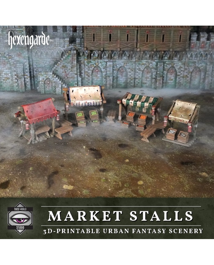 Market Stalls of Hexengarde City|Tired World Studio|Mordheim Terrain