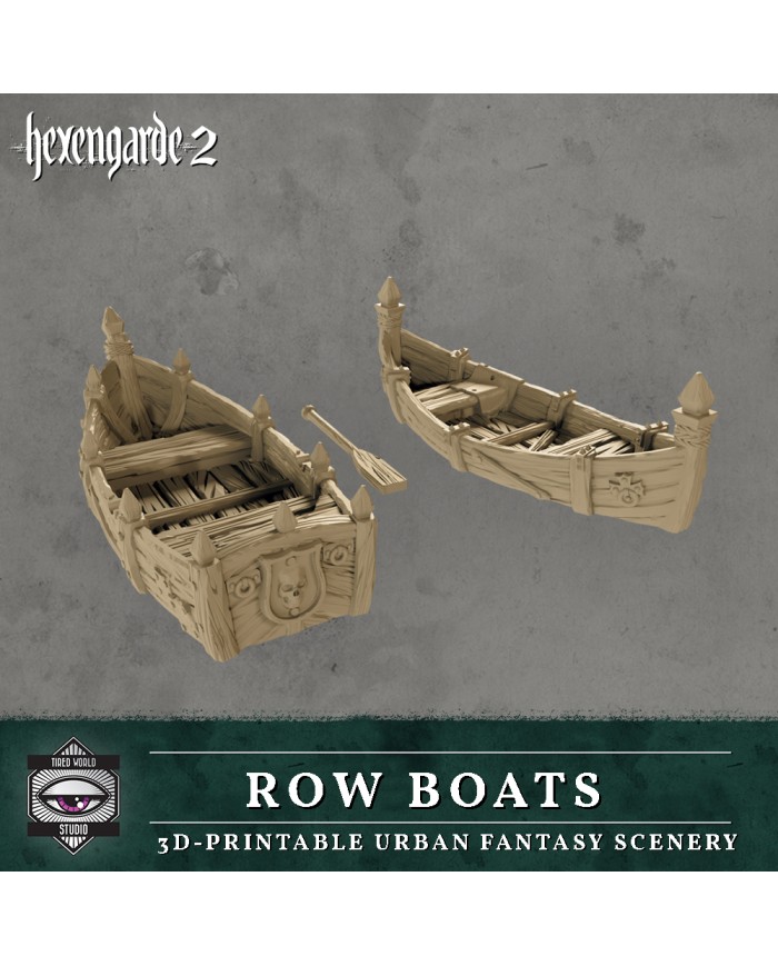 Row Boats of Hexengarde City (x2)|Tired World Studio|Mordheim Terrain