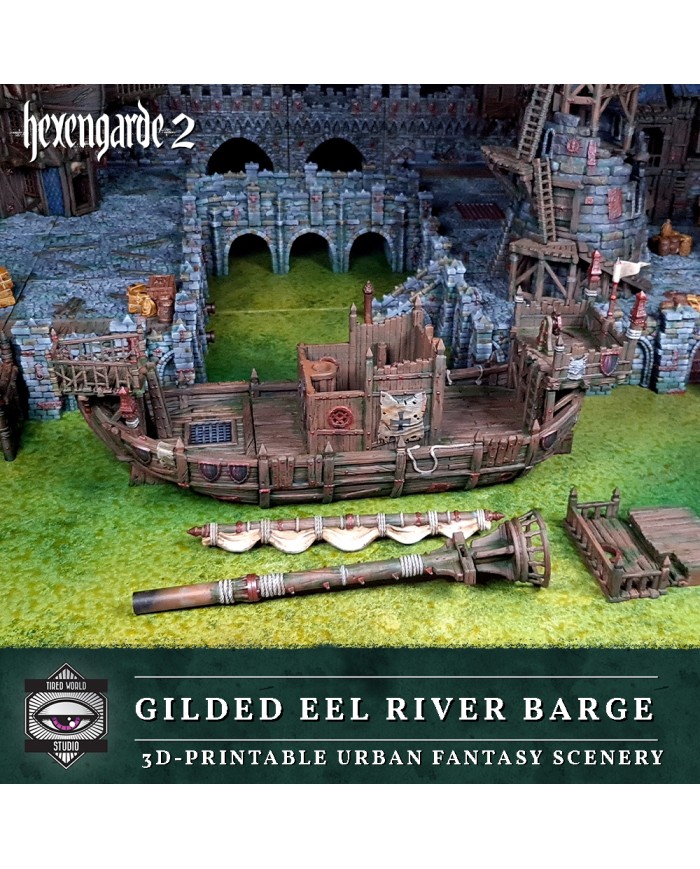 Barcaza Fluvial La Anguila Dorada|Tired World Studio|Escenografia Mordheim